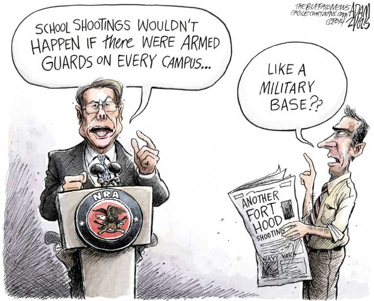 Political/Editorial Cartoon by Adam Zyglis, The Buffalo News on Another Fort Hood Shooting