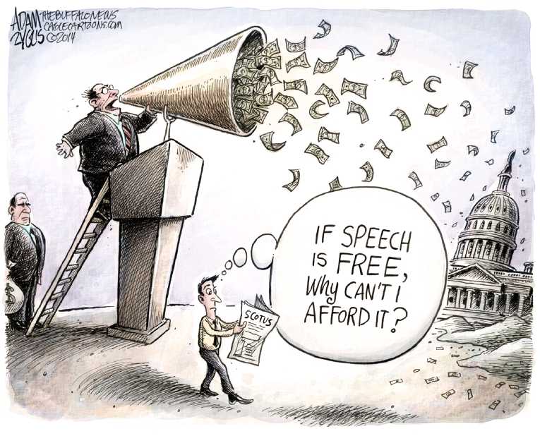 Political/Editorial Cartoon by Adam Zyglis, The Buffalo News on Capitalism Defeats Democracy