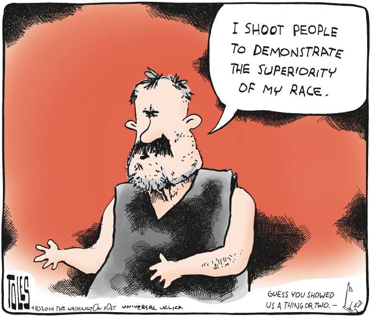 Political/Editorial Cartoon by Tom Toles, Washington Post on Hate Crimes on the Rise