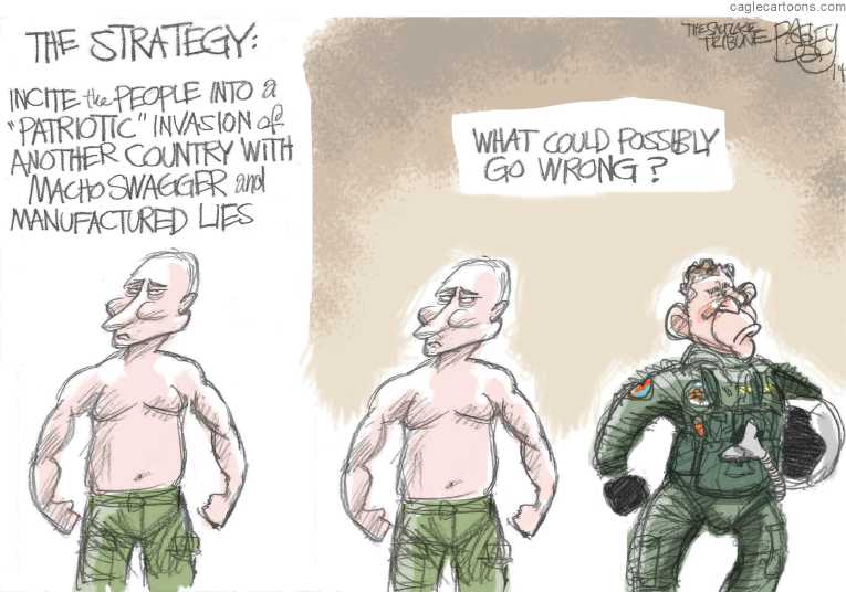 Political/Editorial Cartoon by Pat Bagley, Salt Lake Tribune on Russia Eyes Ukraine