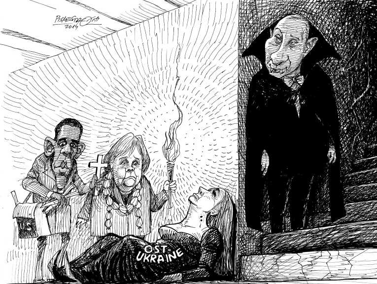 Political/Editorial Cartoon by Petar Pismestrovic, Kleine Zeitung, Austria on Russia Eyes Ukraine