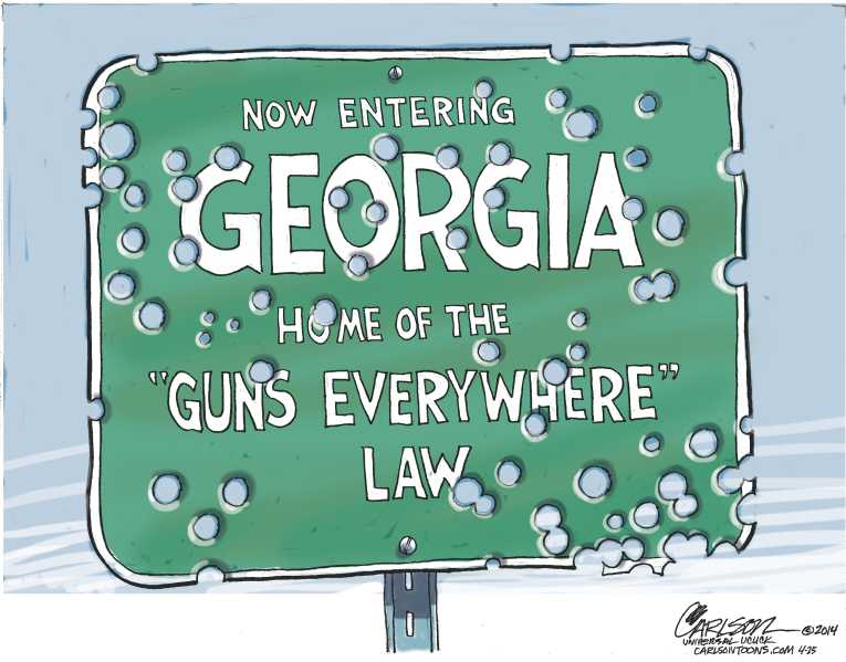 Political/Editorial Cartoon by Stuart Carlson on Georgia Begins Arms Race