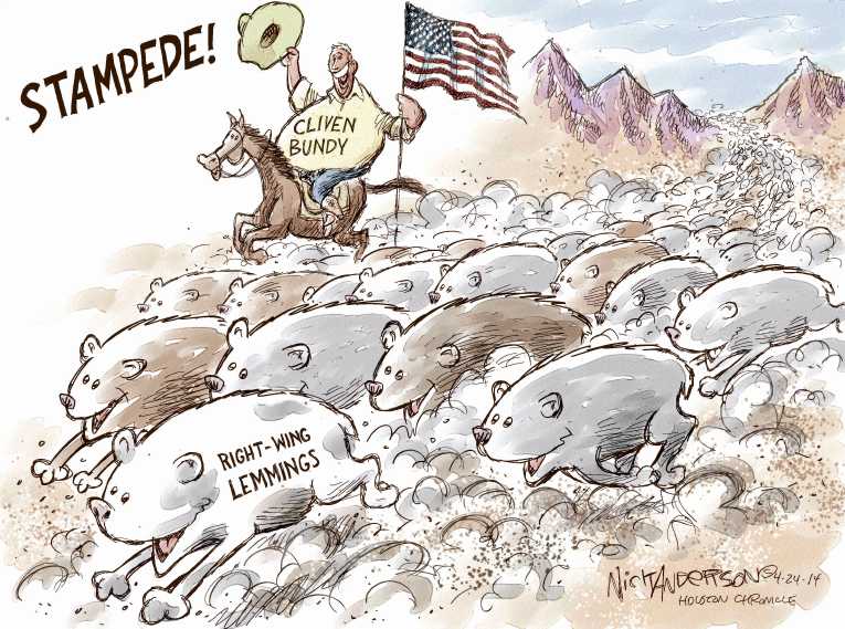 Political/Editorial Cartoon by Nick Anderson, Houston Chronicle on Far Right Growing Bolder