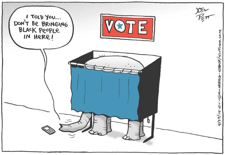 Political/Editorial Cartoon by Joel Pett, Lexington Herald-Leader, CWS/CartoonArts Intl. on Far Right Growing Bolder