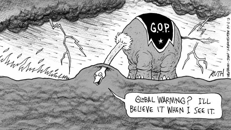 Political/Editorial Cartoon by Tony Auth, Philadelphia Inquirer on Ice Melt Irreversible