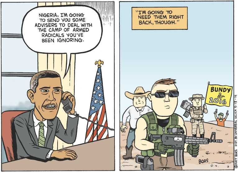 Political/Editorial Cartoon by Matt Bors on School Girls Abducted in Nigeria