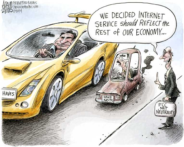 Political/Editorial Cartoon by Adam Zyglis, The Buffalo News on Net Neutrality Dies