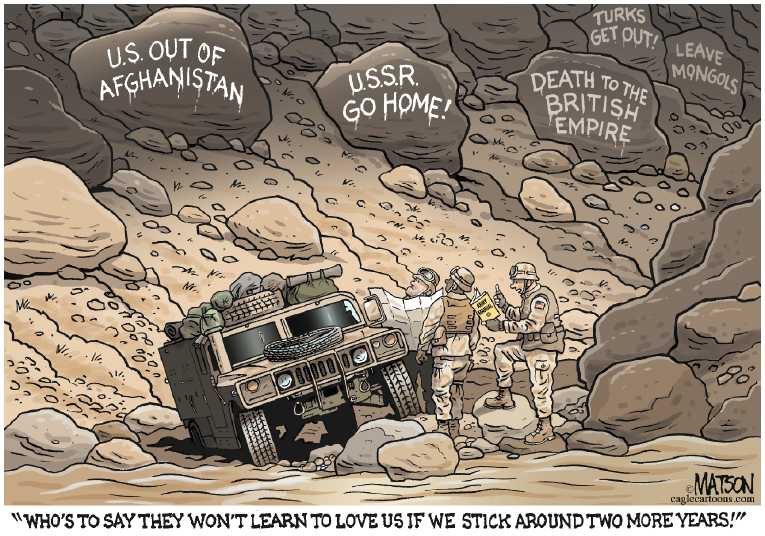 Political/Editorial Cartoon by RJ Matson, Cagle Cartoons on Obama Announces Afghanistan Plans