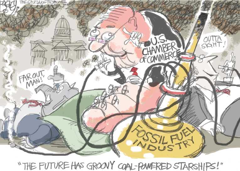 Political/Editorial Cartoon by Pat Bagley, Salt Lake Tribune on EPA Raises Emissions Standards
