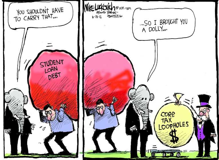 Political/Editorial Cartoon by Mike Luckovich, Atlanta Journal-Constitution on Economists Looking Ahead