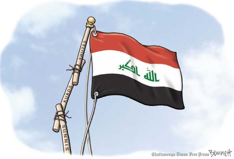 Political/Editorial Cartoon by Clay Bennett, Chattanooga Times Free Press on Rebels Advance in Iraq