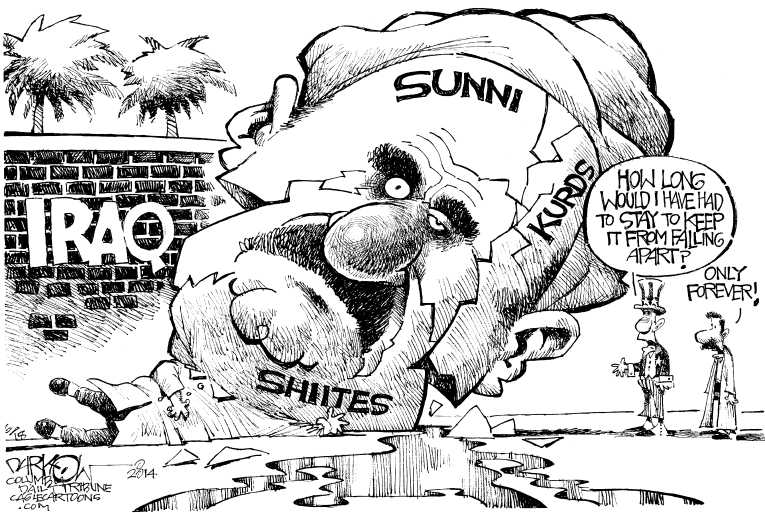 Political/Editorial Cartoon by John Darkow, Columbia Daily Tribune, Missouri on Rebels Advance in Iraq