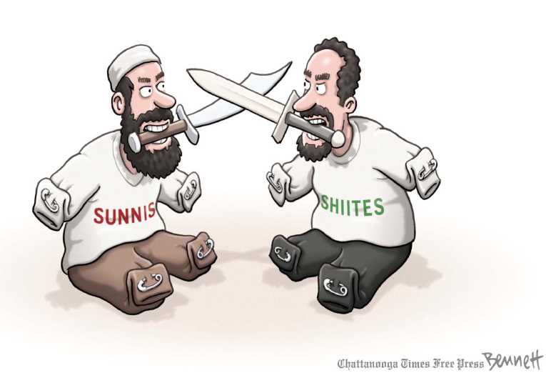 Political/Editorial Cartoon by Clay Bennett, Chattanooga Times Free Press on Rebels Advance in Iraq