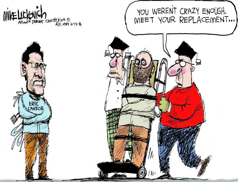 Political/Editorial Cartoon by Mike Luckovich, Atlanta Journal-Constitution on GOP Jolts Farther Right