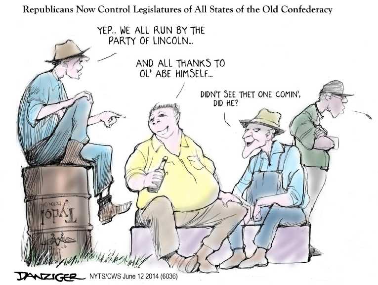 Political/Editorial Cartoon by Jeff Danziger, CWS/CartoonArts Intl. on GOP Jolts Farther Right
