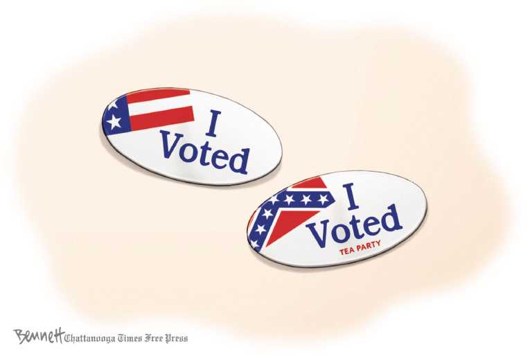 Political/Editorial Cartoon by Clay Bennett, Chattanooga Times Free Press on GOP Torn