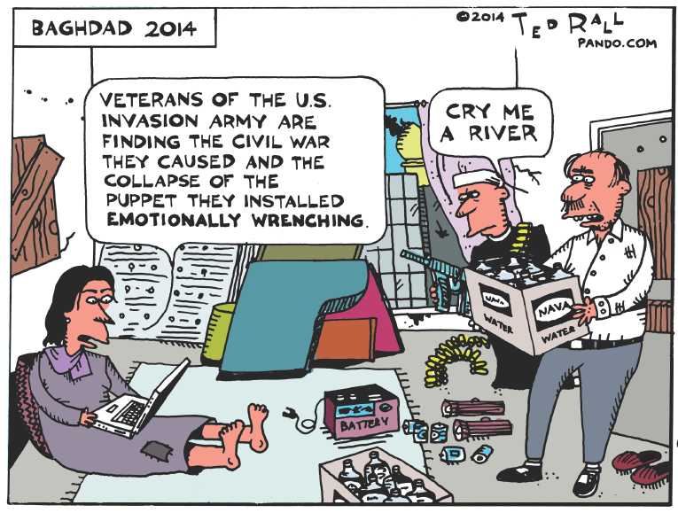 Political/Editorial Cartoon by Ted Rall on Iraq Disintegrating