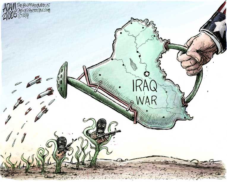 Political/Editorial Cartoon by Adam Zyglis, The Buffalo News on Iraq Disintegrating