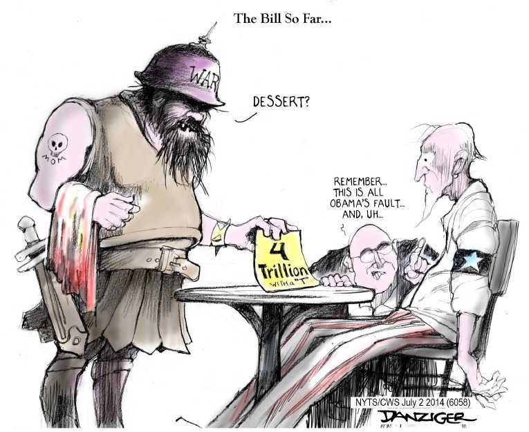 Political/Editorial Cartoon by Jeff Danziger, CWS/CartoonArts Intl. on Cheney Blasts President