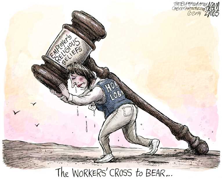 Political/Editorial Cartoon by Adam Zyglis, The Buffalo News on Another 5-4 Supreme Court Decision