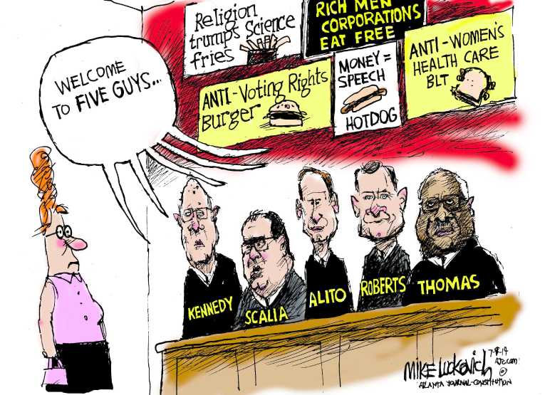 Political/Editorial Cartoon by Mike Luckovich, Atlanta Journal-Constitution on Big Money Wins Again