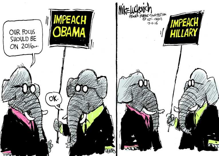 Political/Editorial Cartoon by Mike Luckovich, Atlanta Journal-Constitution on Obama Promises Hope and Change