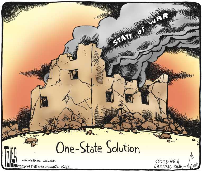 Political/Editorial Cartoon by Tom Toles, Washington Post on Israel Begins Ground Invasion