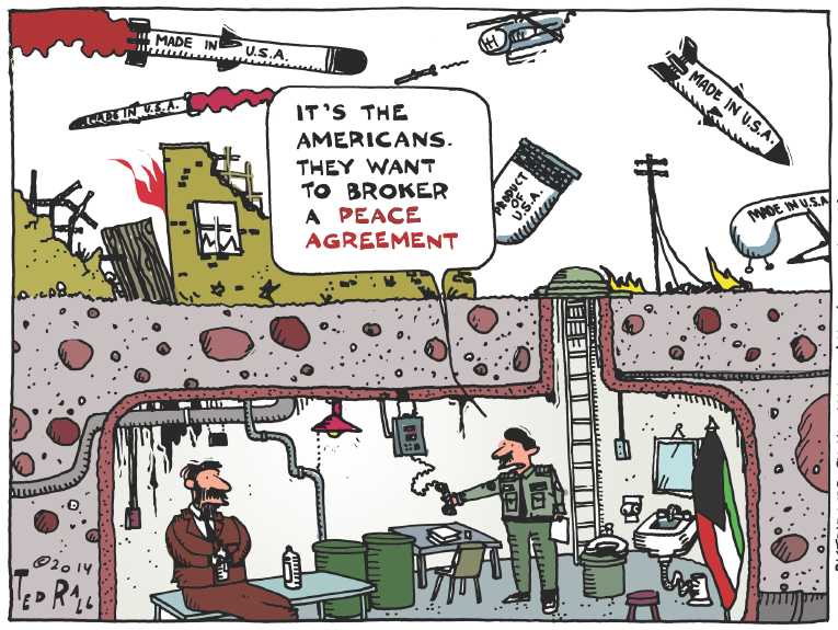 Political/Editorial Cartoon by Ted Rall on Israel Begins Ground Invasion