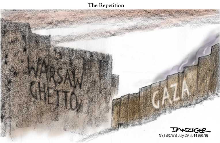 Political/Editorial Cartoon by Jeff Danziger, CWS/CartoonArts Intl. on 1000 Dead in Gaza