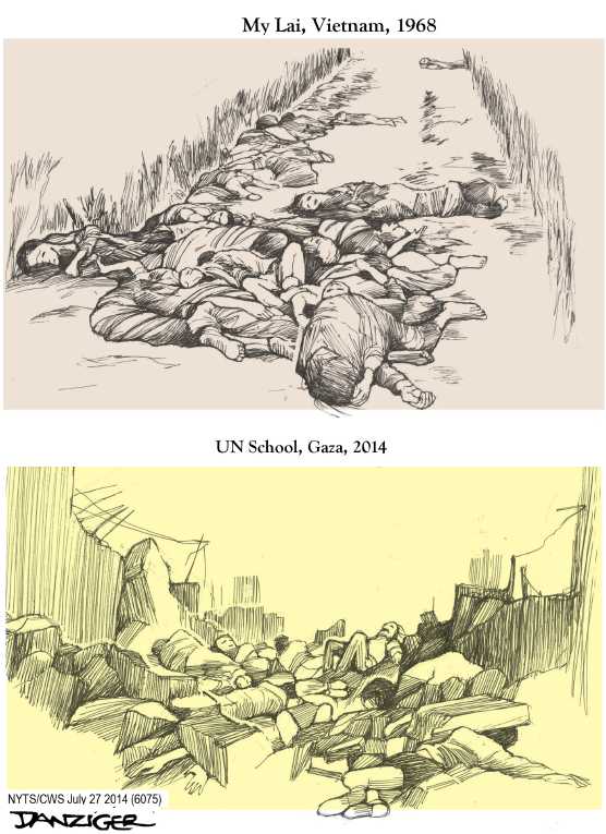 Political/Editorial Cartoon by Jeff Danziger, CWS/CartoonArts Intl. on 1000 Dead in Gaza