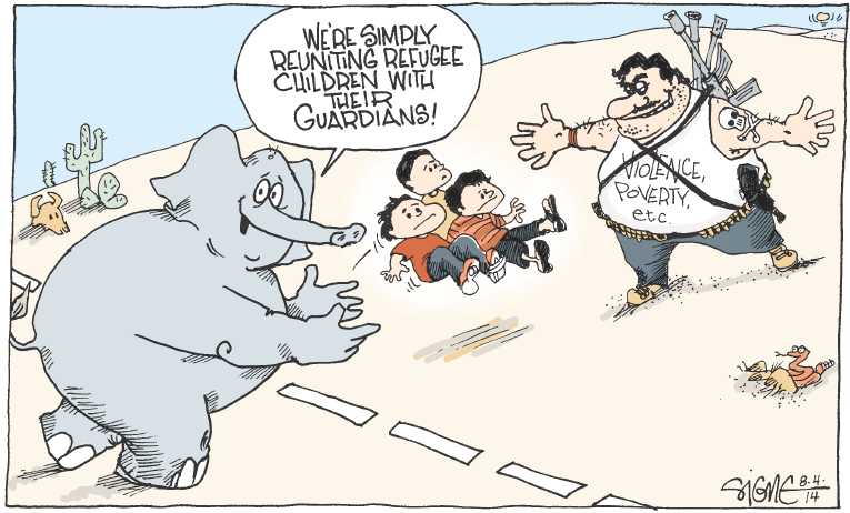 Political/Editorial Cartoon by Signe Wilkinson, Philadelphia Daily News on GOP Unhappy With President