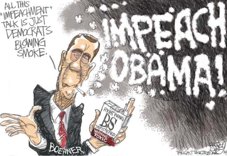 Political/Editorial Cartoon by Pat Bagley, Salt Lake Tribune on GOP Unhappy With President