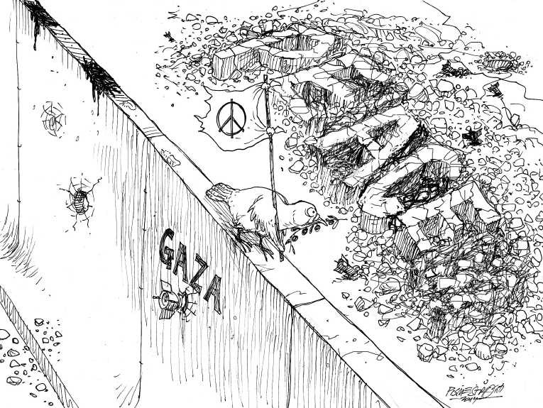 Political/Editorial Cartoon by Petar Pismestrovic, Kleine Zeitung, Austria on Cease Fire Holding