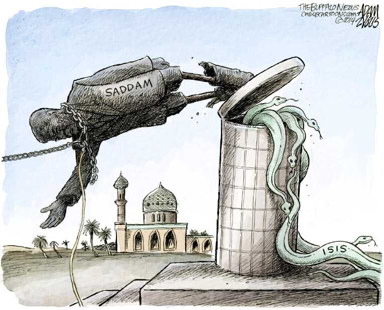 Political/Editorial Cartoon by Adam Zyglis, The Buffalo News on US Bombs ISIS