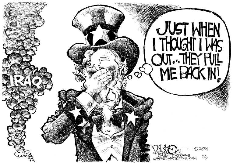 Political/Editorial Cartoon by John Darkow, Columbia Daily Tribune, Missouri on US Bombs ISIS