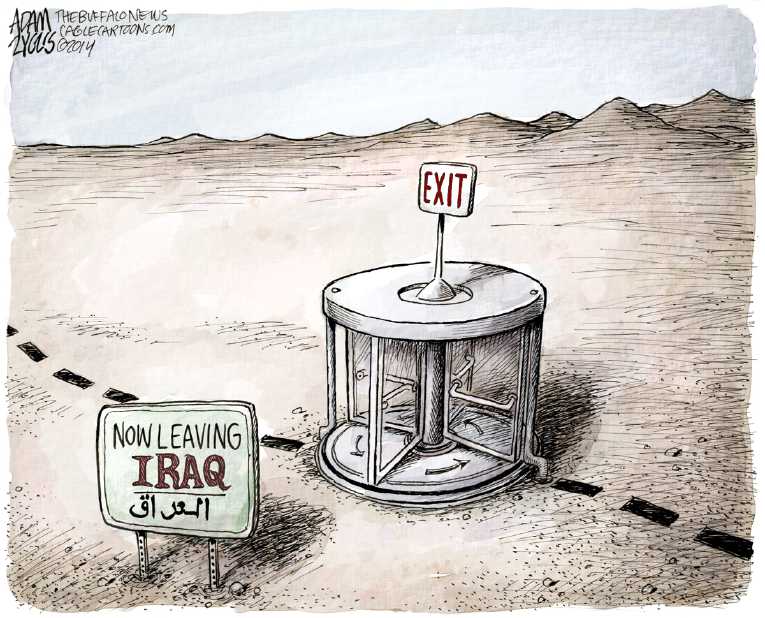 Political/Editorial Cartoon by Adam Zyglis, The Buffalo News on US Bombs ISIS