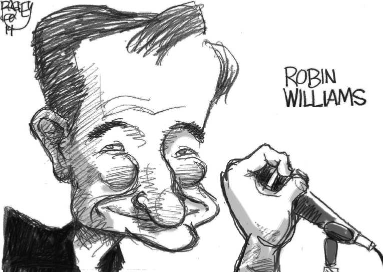 Political/Editorial Cartoon by Pat Bagley, Salt Lake Tribune on Robin Williams Dead at 63