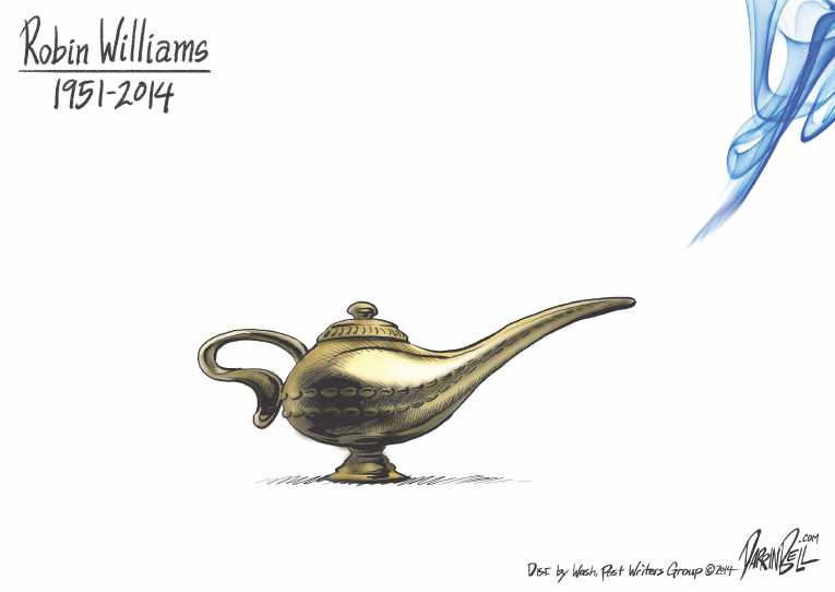 Political/Editorial Cartoon by Darrin Bell, Washington Post Writers Group on Robin Williams Dead at 63