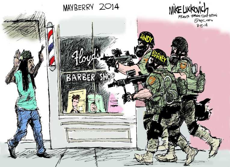 Political/Editorial Cartoon by Mike Luckovich, Atlanta Journal-Constitution on Unarmed Black Killed by Police