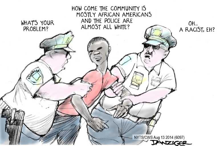 Political/Editorial Cartoon by Jeff Danziger, CWS/CartoonArts Intl. on Unarmed Black Killed by Police
