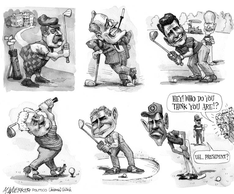 Political/Editorial Cartoon by Matt Wuerker, Politico on Obama Staying Cool