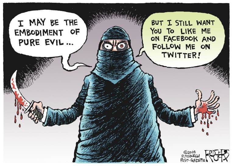 Political/Editorial Cartoon by Rob Rogers, The Pittsburgh Post-Gazette on US Strikes ISIS