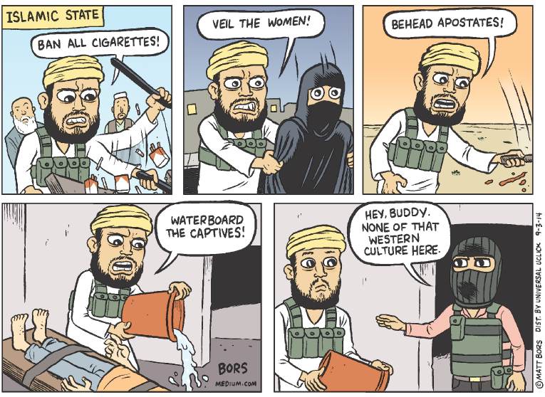 Political/Editorial Cartoon by Matt Bors on US Strikes ISIS