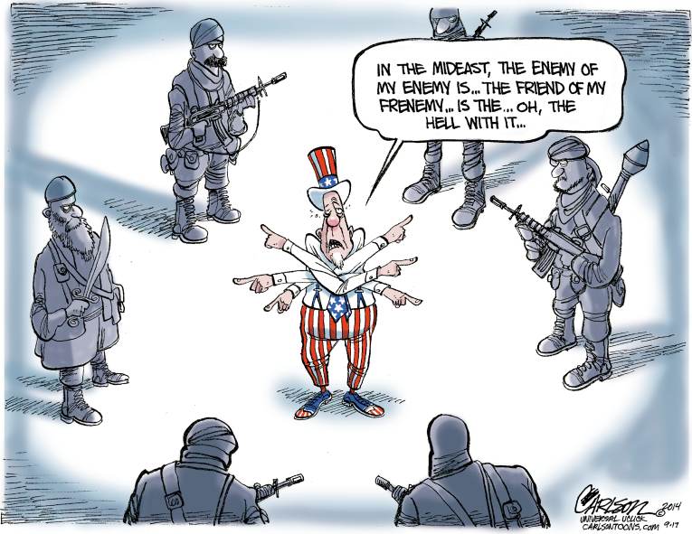 Political/Editorial Cartoon by Stuart Carlson on US Strikes ISIS