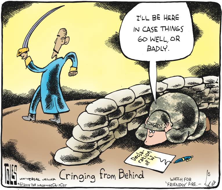 Political/Editorial Cartoon by Tom Toles, Washington Post on US Strikes ISIS