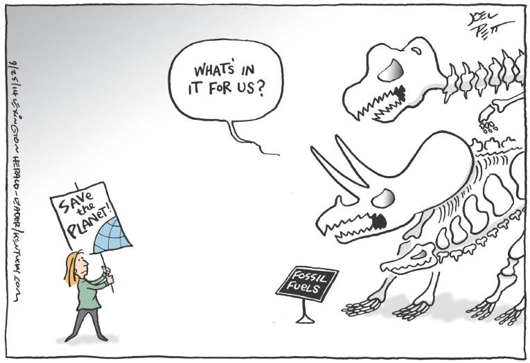 Political/Editorial Cartoon by Joel Pett, Lexington Herald-Leader, CWS/CartoonArts Intl. on Millions March for Climate Action