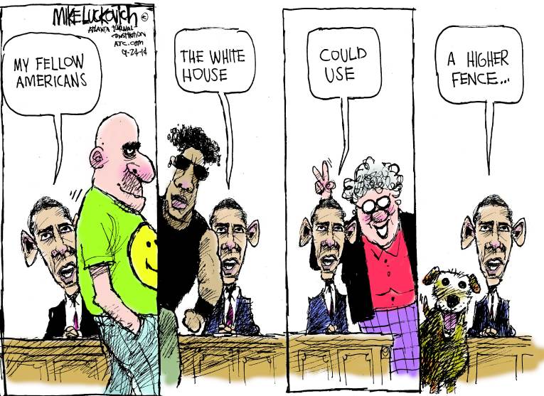 Political/Editorial Cartoon by Mike Luckovich, Atlanta Journal-Constitution on President’s Security Breached