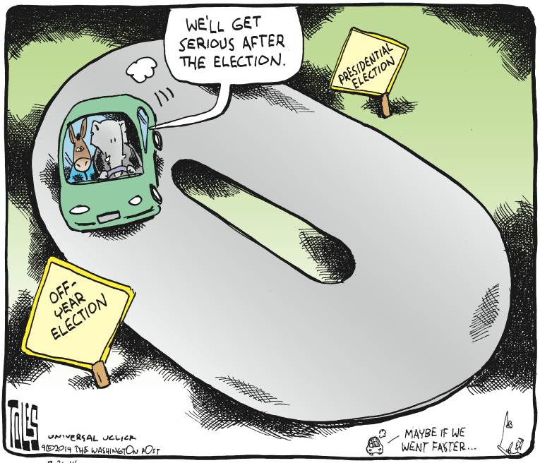 Political/Editorial Cartoon by Tom Toles, Washington Post on GOP Focused on Midterm Elections