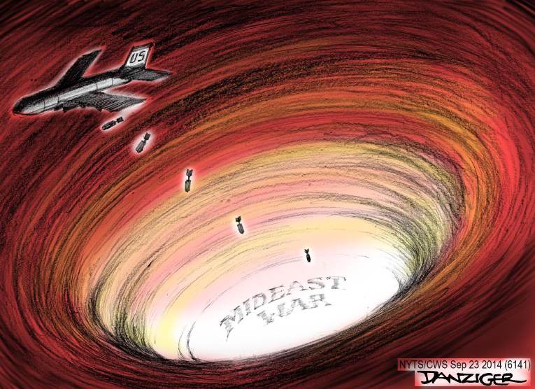 Political/Editorial Cartoon by Jeff Danziger, CWS/CartoonArts Intl. on US Resumes Bombing