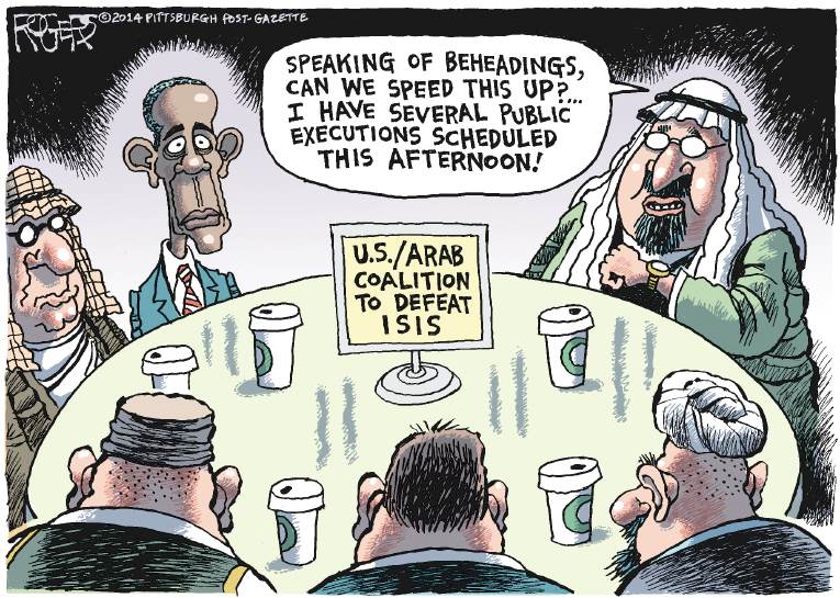 Political/Editorial Cartoon by Rob Rogers, The Pittsburgh Post-Gazette on US Resumes Bombing